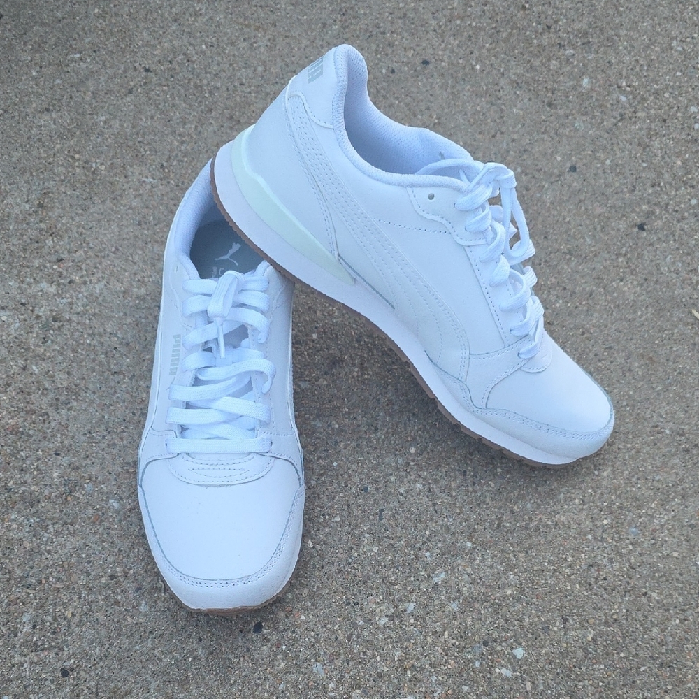 Puma ST Runner v3 Leather White Gum Sneakers Size 12